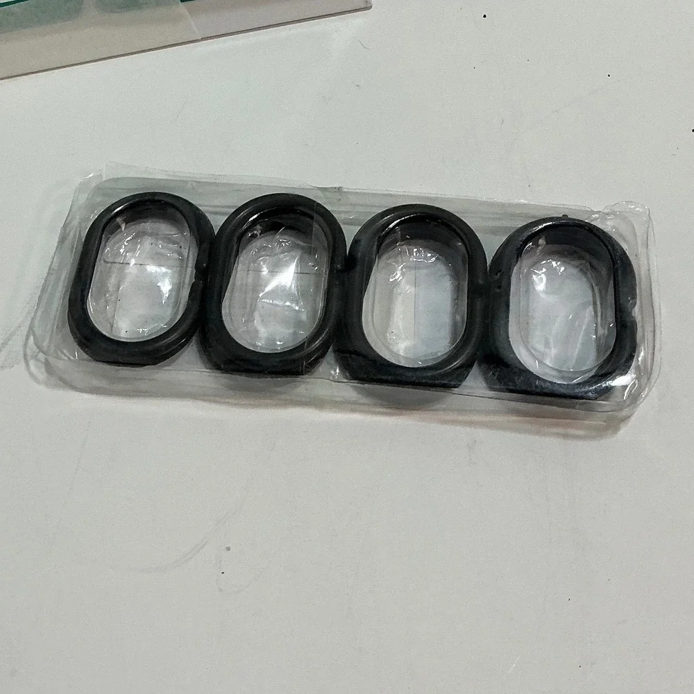 Set of 4 Black Oval Plastic Curtain Shower Rings Hooks 3447
